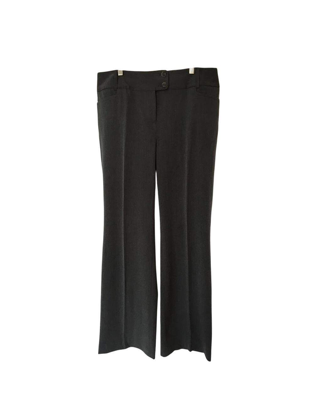 Rafaella Flared Size 12 Gray Dress Work Pants Zipper 2 Button Wide Band